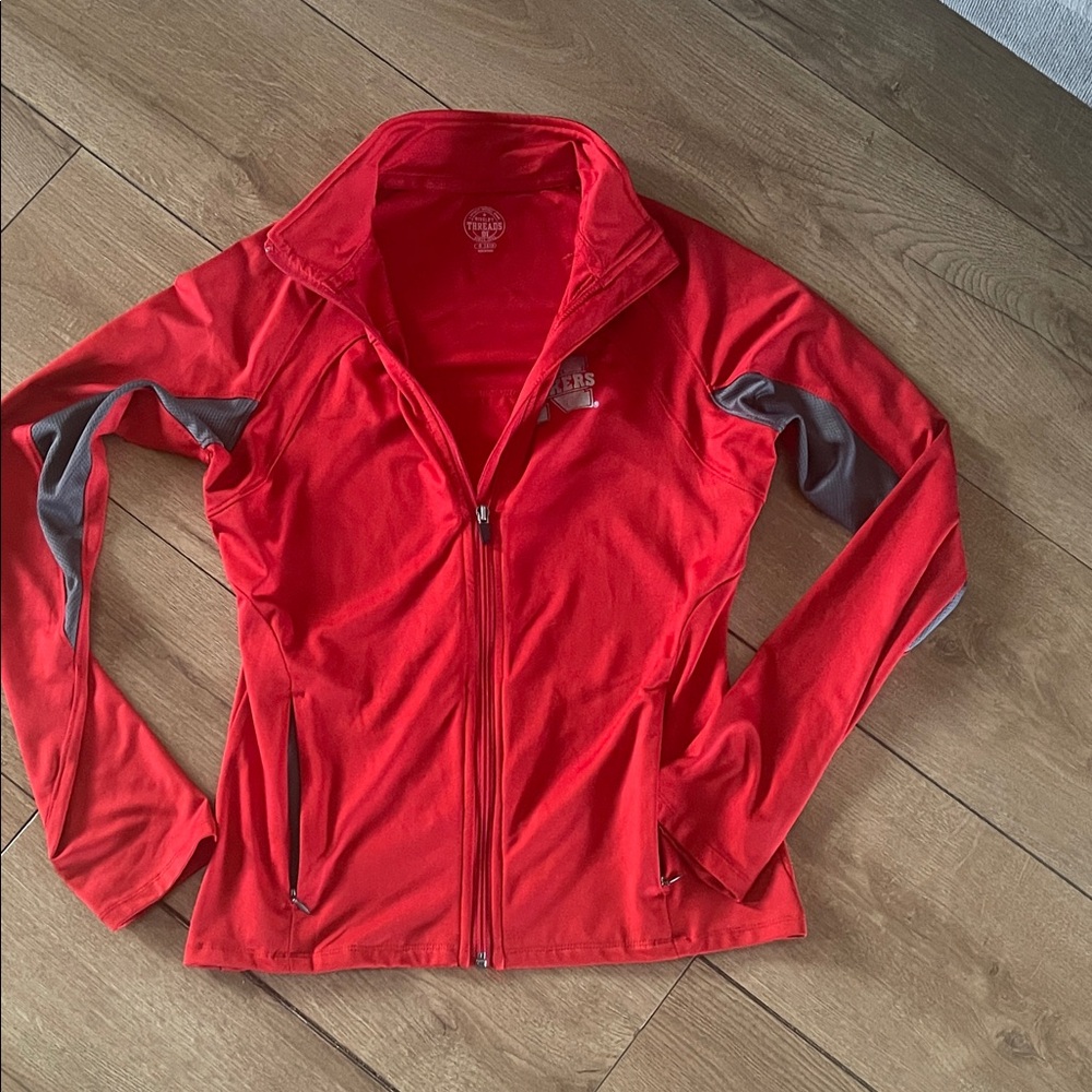 Rivalry Threads Women's Vibrant Red Ski Jacket with Gray Accents